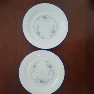 Vintage Corelle Celestial Blue & White Floral Dessert Plates Set of 2 Fine China